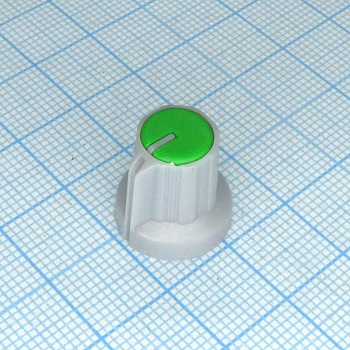 Ручка RR4836 серо-зелён. насечка, d=6mm - Ручка управления, на вал 6 мм с насечкой, серо-зелёная