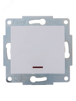 Выключатель 1-кл. 1п СП Karina 10А IP20 с подсветкой механизм бел. 707-0288-111