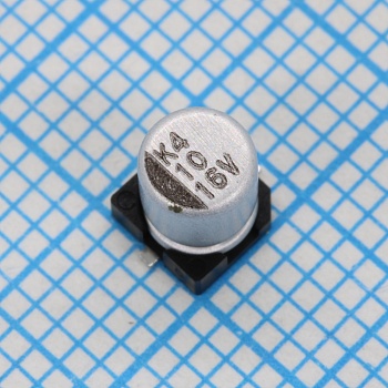 CK016M100C5APKKKV00R - Конденсатор алюминиевый электролитический SMD 10мкФ 16В ±20% (4х5.4)мм 28мА 2000час 105°C лента на катушке