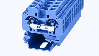 Проходная клемма WS6-SD-01P-12 - Проходная клемма, тип фиксации провода: пружинный, номинальное сечение: 6 мм кв., 41A, 800V, ширина: 8 мм, цвет: синий, тип монтажа: DIN35