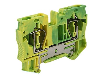 Заземляющая клемма JUT3-6PE - Заземляющая клемма, тип фиксации провода: пружинный, номинальное сечение: 6 мм кв., 800V, ширина: 8,2 мм, цвет: желто-зеленый, тип монтажа: DIN35