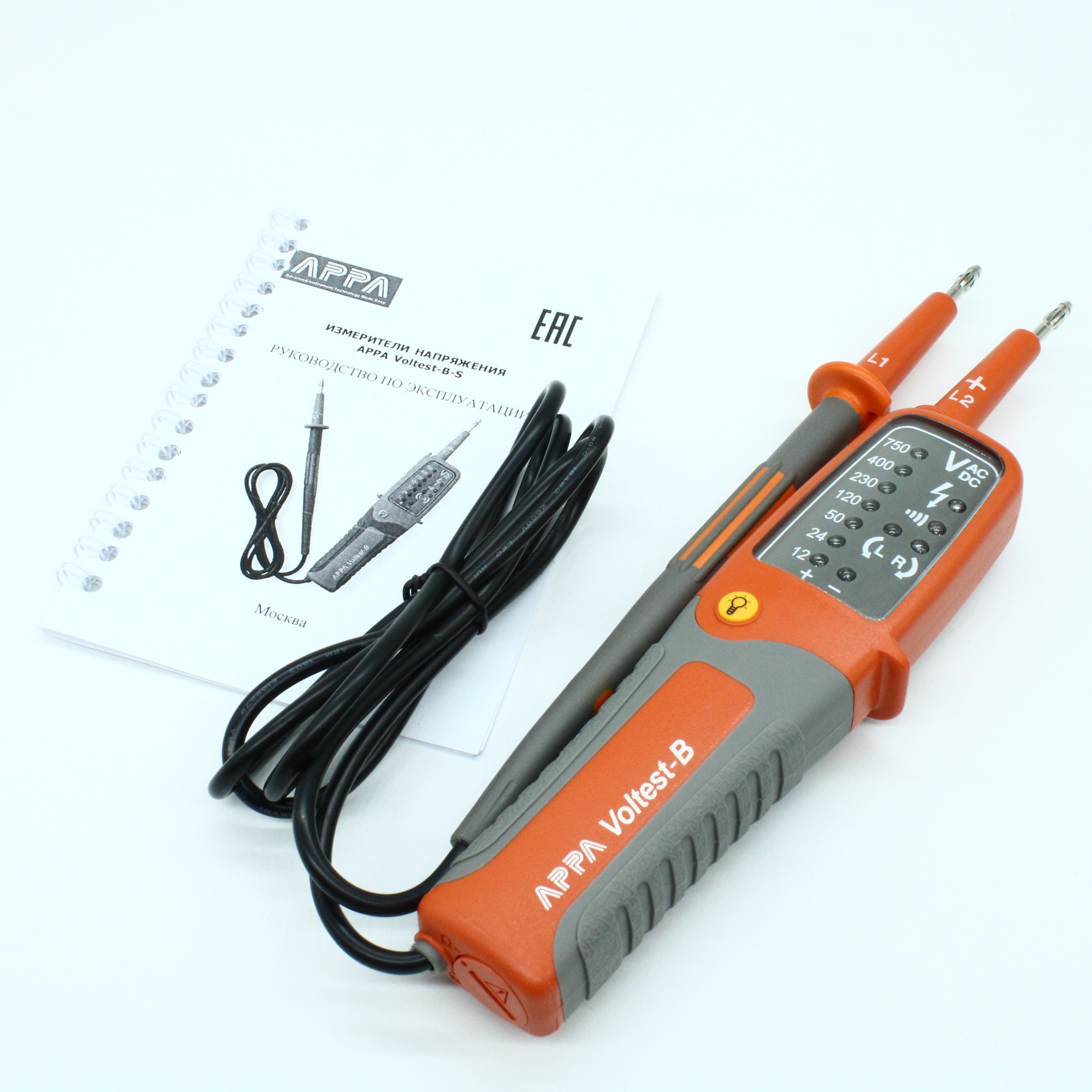 APPA Voltest-B - Пробник-тестер напряжения (пост./перем.): 12, 24, 50, 120, 230, 400, 750 В (с/д шкала)
