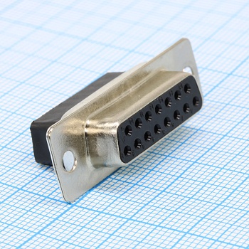 DS1036-01-15FBNSS - Разъем D-Sub штыревой розетка 15 контактов обжимной на кабель