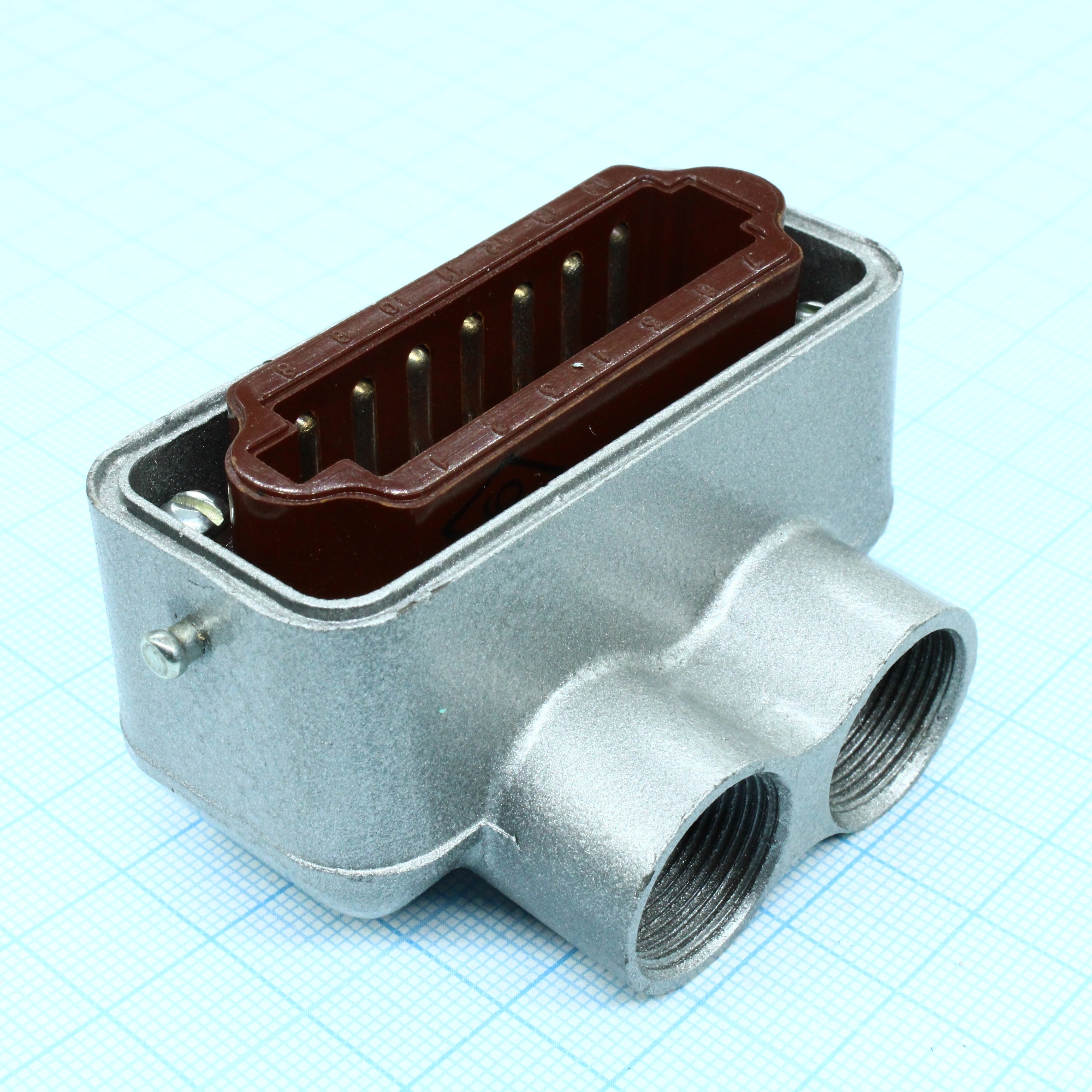 РШАГКУ-14-2 - Приборно-кабельный соединитель 14 контактов угловой