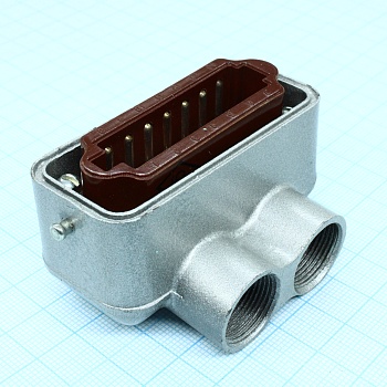 РШАГКУ-14-2 - Приборно-кабельный соединитель 14 контактов угловой