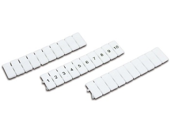 Маркировка  ZB5 - Маркировочные шильдики для клемм производителя UTL, сечением 2,5 мм кв., 10 шильдиков, цвет: белый