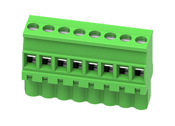 Розеточный разъем на кабель MC-RE5.0V05C-R-0001 - Розеточный разъем, угловой, на кабель, шаг: 5.0 мм, 5 полюсов, фиксация провода винтовая, исполнение: стандартное, 320V, 12A, цвет: зеленый