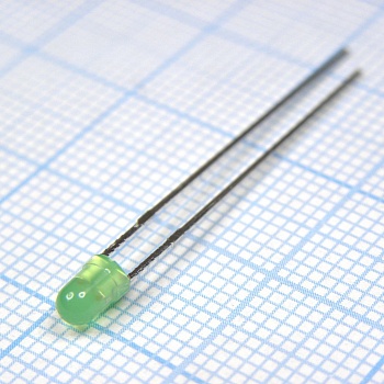 L-937GGD - Светодиод 3мм/зеленый/568нм/5-15мкд - зеленый/568нм/5-15мкд/60° bi