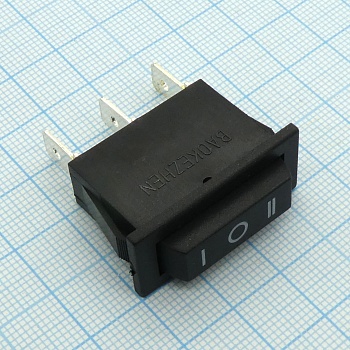 DS SC-7 ON-OFF-ON черн - 3 положения клавиши, 1 группа контактов на переключение, 250V 10A, ширина контактов 6.3мм