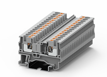 Проходная клемма TP4-2-GY - Проходная клемма, тип фиксации провода: push-in, номинальное сечение: 4 мм кв., 32A, 800V, ширина: 6,2 мм, цвет: серый, тип монтажа: DIN 35