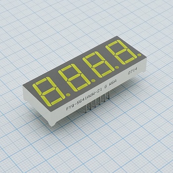 FYQ-5641AUW-21 - 4-х разрядный индикатор 14,2мм/белый/9500K/180-200мкд/ОК