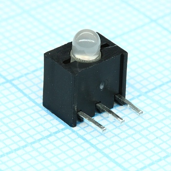 L-130WDT/1GYW - Светодиод 3мм с держателем/зеленый/568нм/8-25мкд/ - желтый/588нм/8-20мкд/60°