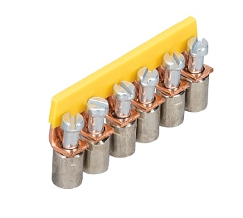 Соед. мостик IVB WK 4-6 - Соединительная перемычка, винтовая, неизолированная, 6 полюсов, для клемм: WK 4/U; WK 4TKS, цвет: желтый