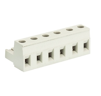 Розетка Wiecon 8313 B / 6 OB - Розеточный разъем, угловой, на кабель, шаг 7,5 мм, 6 полюсов, номинальное сечение: 2,5 мм кв., винтовая фиксация провода, 690V, 12А, с маркировкой, цвет: серый, серия 8313 B