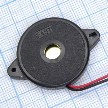TFM-01 - Пьезоизлучатель 75db/12v/3.5mA d=30  1.3kHz гибкие выводы