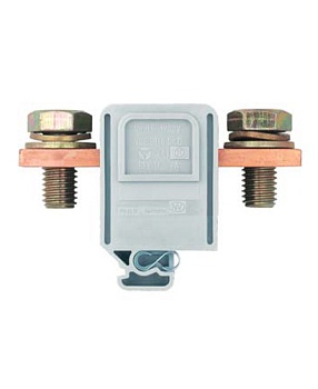 Клемма RFK 1 / 240 F PA - Сильноточная болтовая клемма, тип фиксации провода: болт-болт, номинальное сечение: 240 мм кв., 415A, 1000V, ширина: 42 мм, цвет: серый, тип монтажа: DIN 35