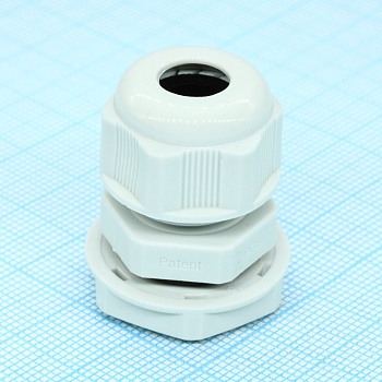 Кабельный ввод PG-09G UL - Кабельный ввод, PG9, диапазон зажимаемых проводников: 4 - 8 мм, пластик, серый