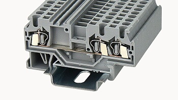 Проходная клемма WS2.5-TW-01P-11 - Проходная клемма, 3 точки подключения, тип фиксации провода: тип фиксации провода: пружинный, номинальное сечение: 2,5 мм кв., 24А, 800V, ширина: 5 мм, цвет: серый, тип монтажа: DIN35