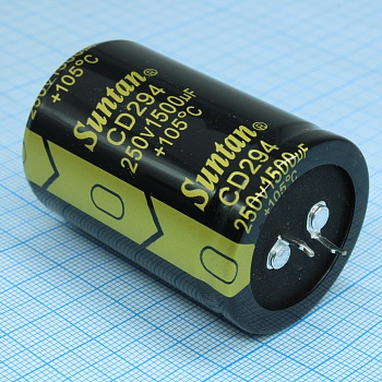 TS13DR2E152MSB0D0R - Конденсатор алюминиевый электролитический 250В  1500мкФ ±20%, 35*50 P:10мм защелкиваемые выводы 2000ч -25…+105°С