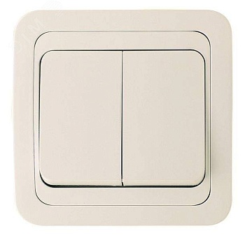 Выключатель 2-кл. СП Mimoza 10А IP20 крем./крем. 25003
