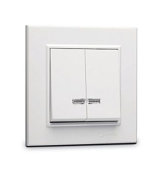 Выключатель 2-кл. СП Karea 10А IP20 с подсветкой бел. 56001023