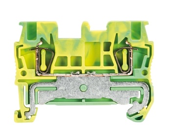 Клемма заземл. WKF 1,5 SL/35 - Заземляющая клемма, тип фиксации провода: пружинный, номинальное сечение: 1,5 мм кв., 500V, ширина: 4 мм, цвет: желто-зеленый, тип монтажа: DIN 35