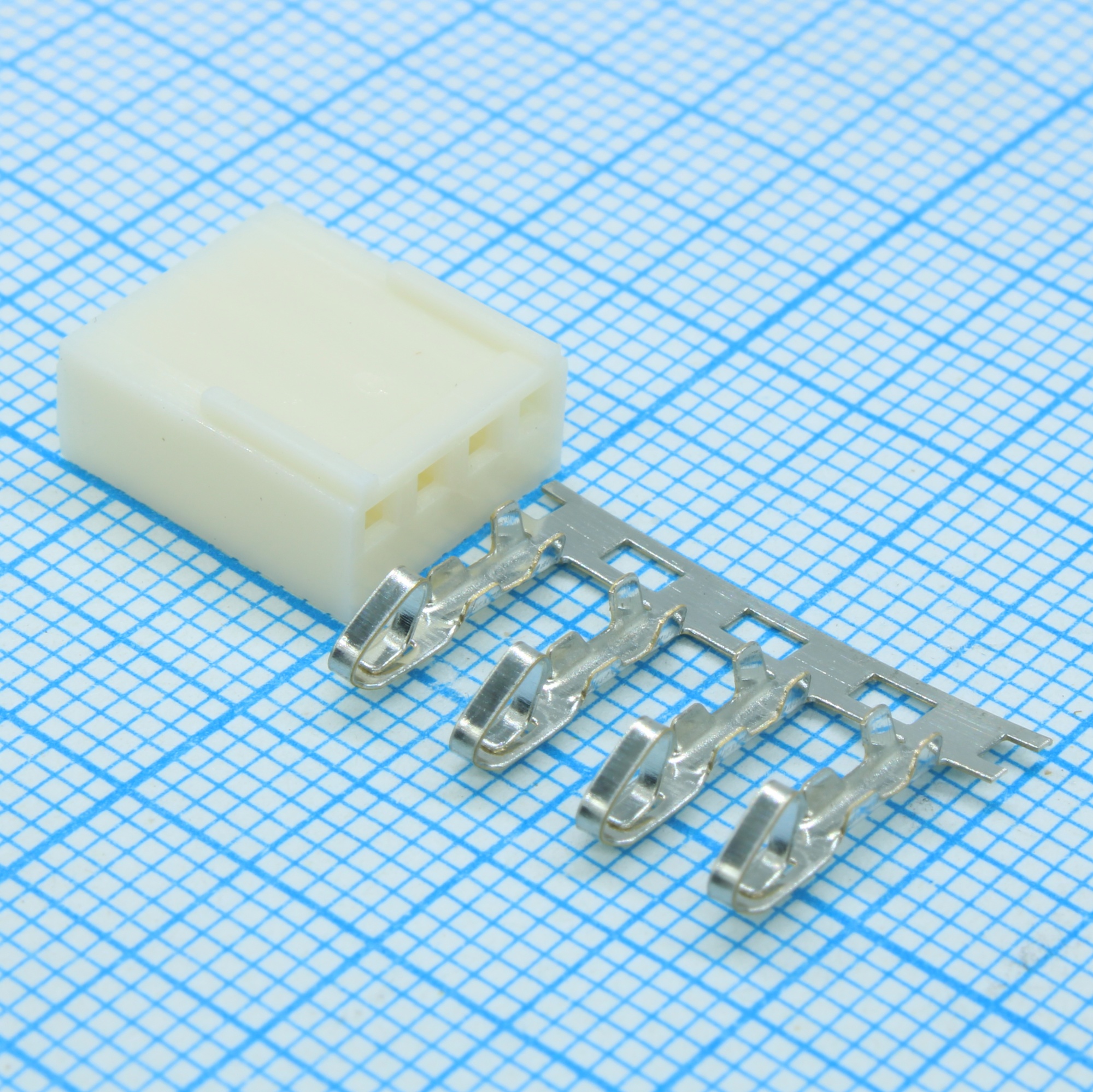 HU-04 PITCH 2.54MM+TERMINAL - Разъем питания низковольтный 4 контакта шаг 2.54 мм