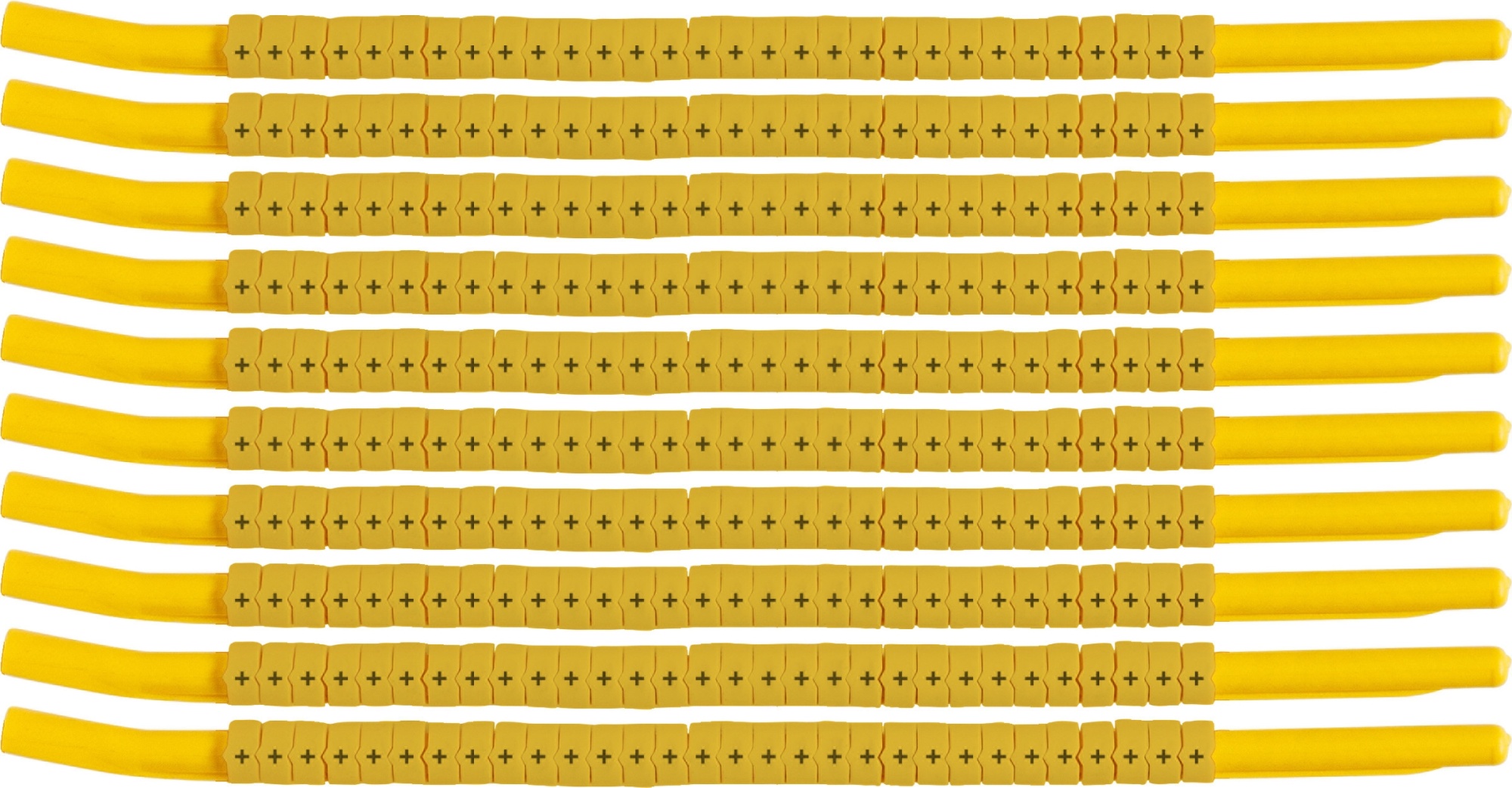 brd333337 - SCNG-18-PLUS клипсы жёлтые, 300шт/упак, для провода 4,6-5,9мм диаметра, легенда + (плюс)