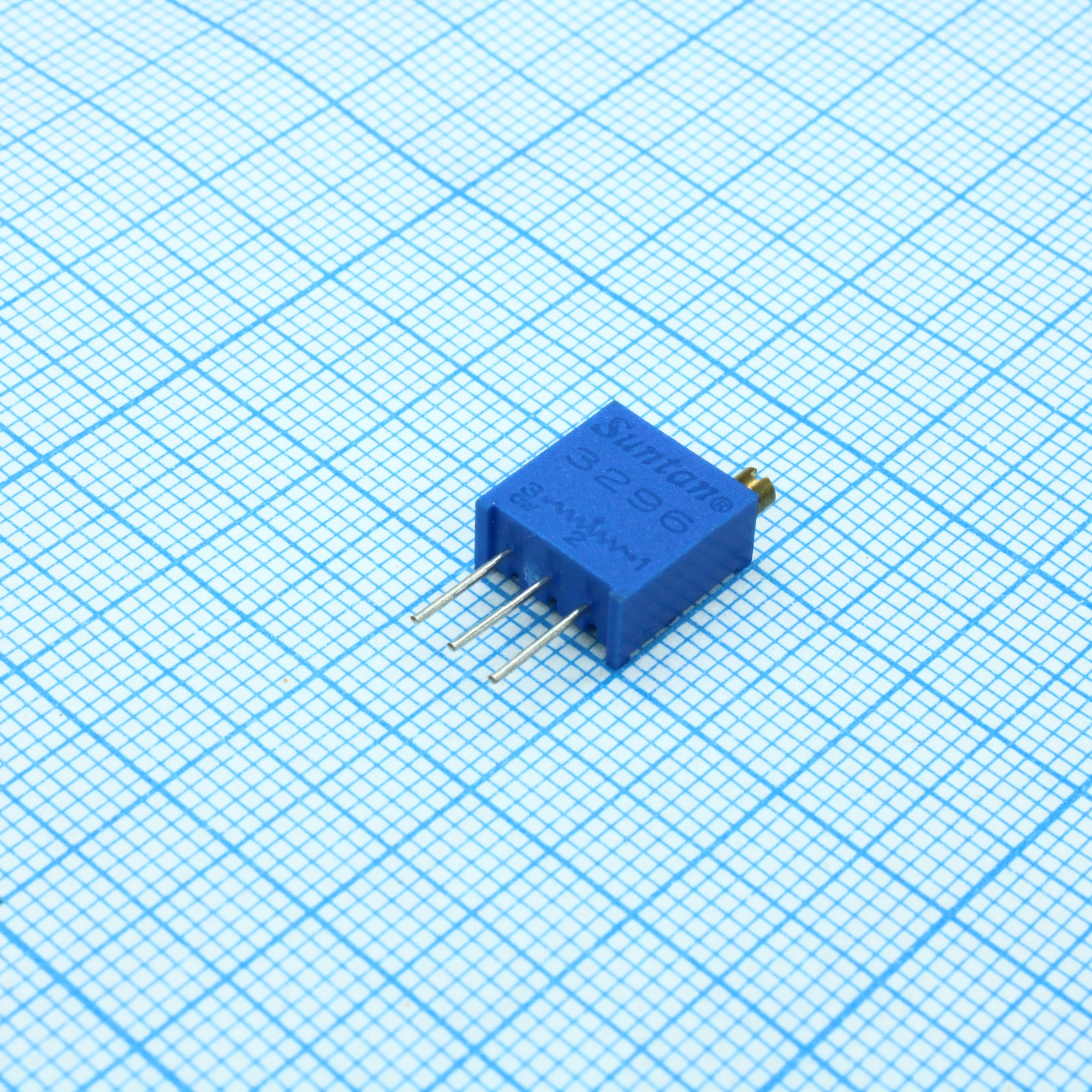 TSR-3296W-253R - Потенциометр многооборотный керметный 25кОм 0.5Вт ±10% 30 ±2 оборотов, (9.5 X 5 X 11.5мм)