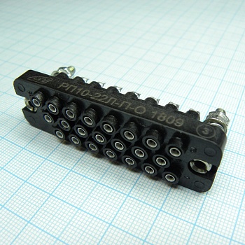 РП10-22 Л-П-О розетка - Соединитель  низкочастотный, прямоугольный, внутреннего монтажа