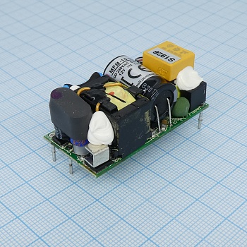 MFM-15-12 - AC-DC med, 15Вт, вход 80...264В AC 47...440 Гц, выход 12В/1.25А, изоляция 4000В AC, на плате 49х23.8х23мм, -35...+85°C