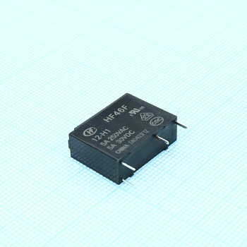 HF46F/12-H1 - Сверхминиатюрное силовое реле серия HF46F 5A (один контакт на замыкание) катушка 12В