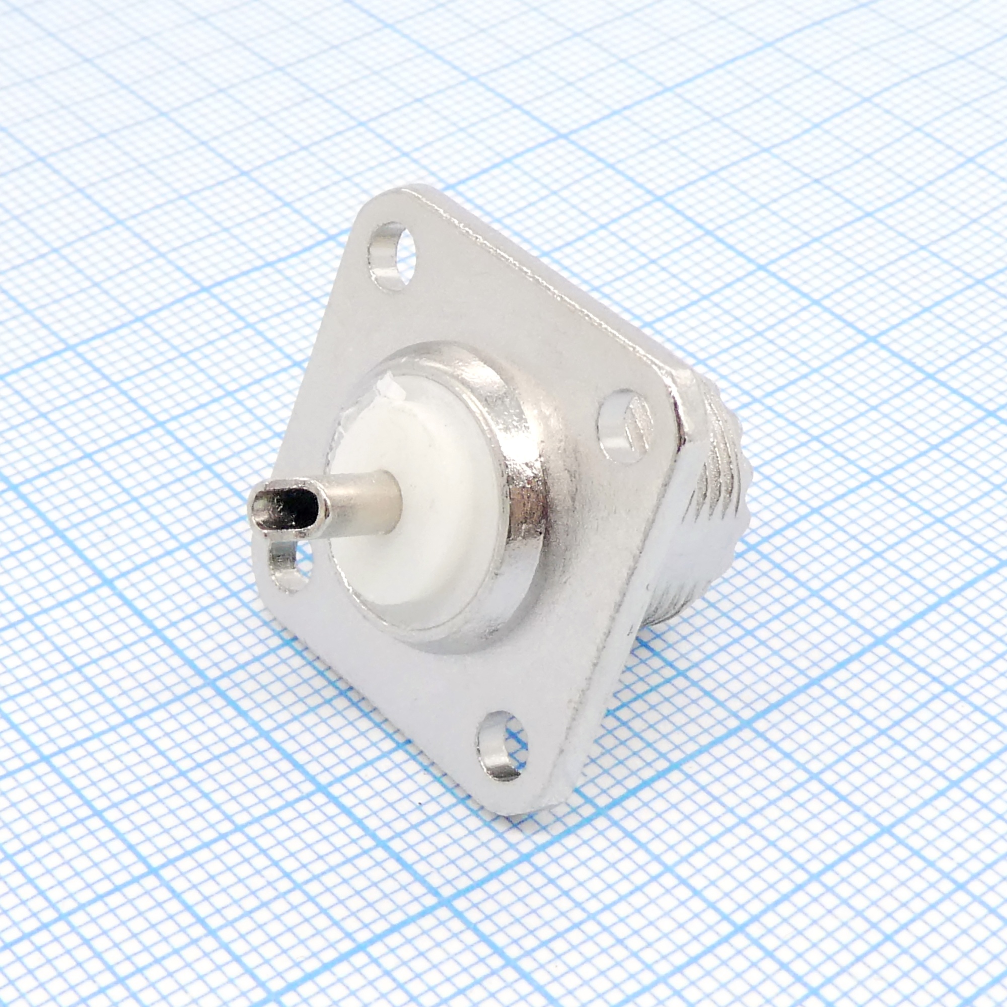 UHF-BJ гн. на блок с фланцем - ВЧ разъем