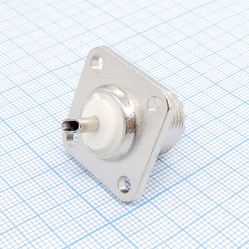 UHF-BJ гн. на блок с фланцем - ВЧ разъем