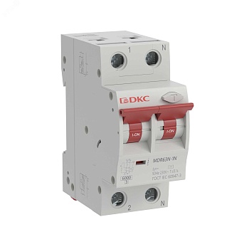 Автоматический выключатель дифференциального тока АВДТ YON MDR63N 1P+N 50A C 30mA 6kA тип A MDR63N-1N2C50-A