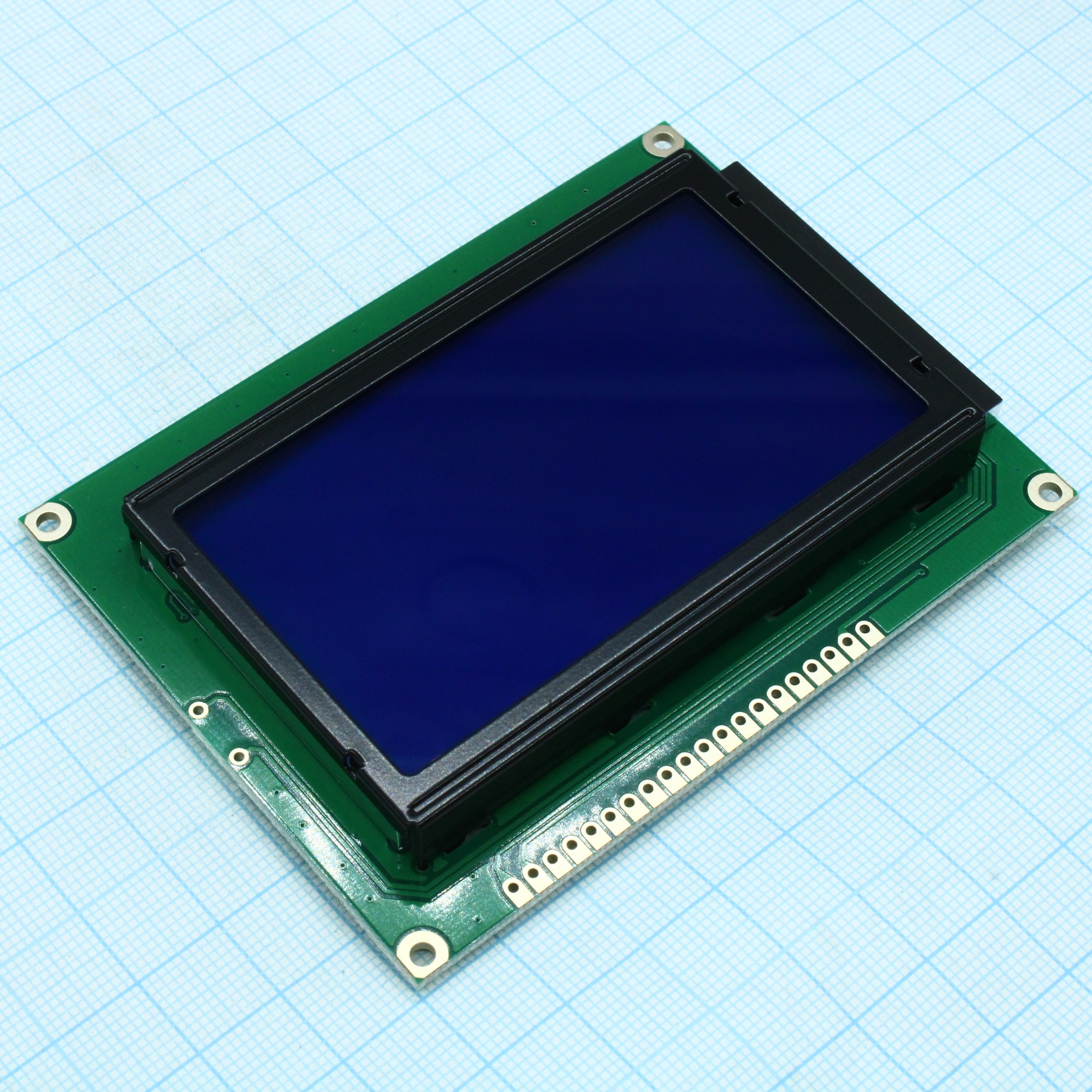 WG12864A-TMI-T#N - ЖКИ графич, 128 x 64, STN синий Negative/Transmis, подсв. LED Белая, VDD = 5V, 6 o`cl  -20...+70C