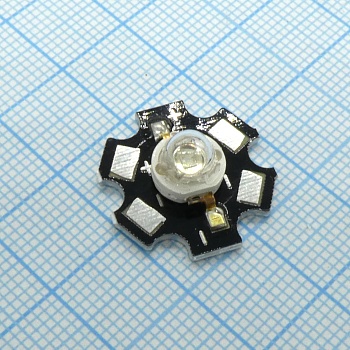 LED 3W на плате синий - 3W 20-40Lm 3.4-3.8V 700mA 465nm