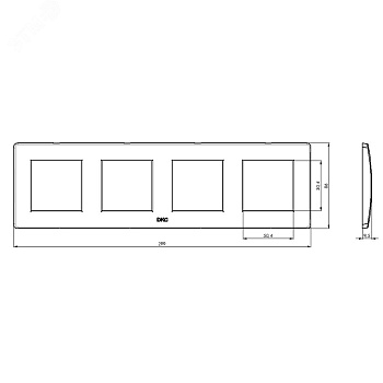 Рамка на 2+2+2+2 модуля (четырехместная), черная 75014B