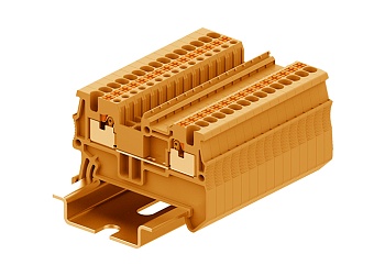 Проходная клемма TP1.5-2-OG - Проходная клемма, тип фиксации провода: push-in, номинальное сечение: 1,5 мм кв., 17,5A, 500V, ширина: 3,5 мм, цвет: оранжевый, тип монтажа: DIN 35