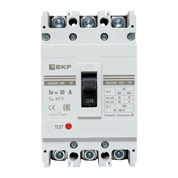 Выключатель автоматический 3п 100/20А 35кА ВА-99М PROxima mccb99-100-20m