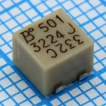 3224J-1-501E - Потенциометр многооборотный, 500Ом, 250мВт, SMD, ±10%