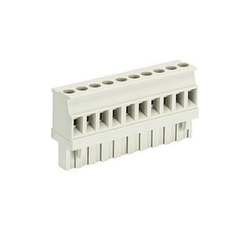 Розетка Wiecon 8113 B / 10 VR OB - Розеточный разъем, прямой, на кабель, шаг 5,00 мм, 10 полюсов, номинальное сечение: 2,5 мм кв., винтовая фиксация провода, 400V, 12А, без маркировки, цвет: серый, серия 8113 B VR