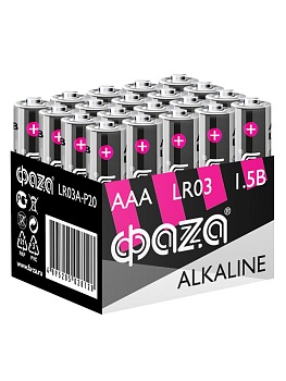 Элемент питания алкалиновый AAA/LR03 1.5В Alkaline Pack-20 (уп.20шт) 5028128