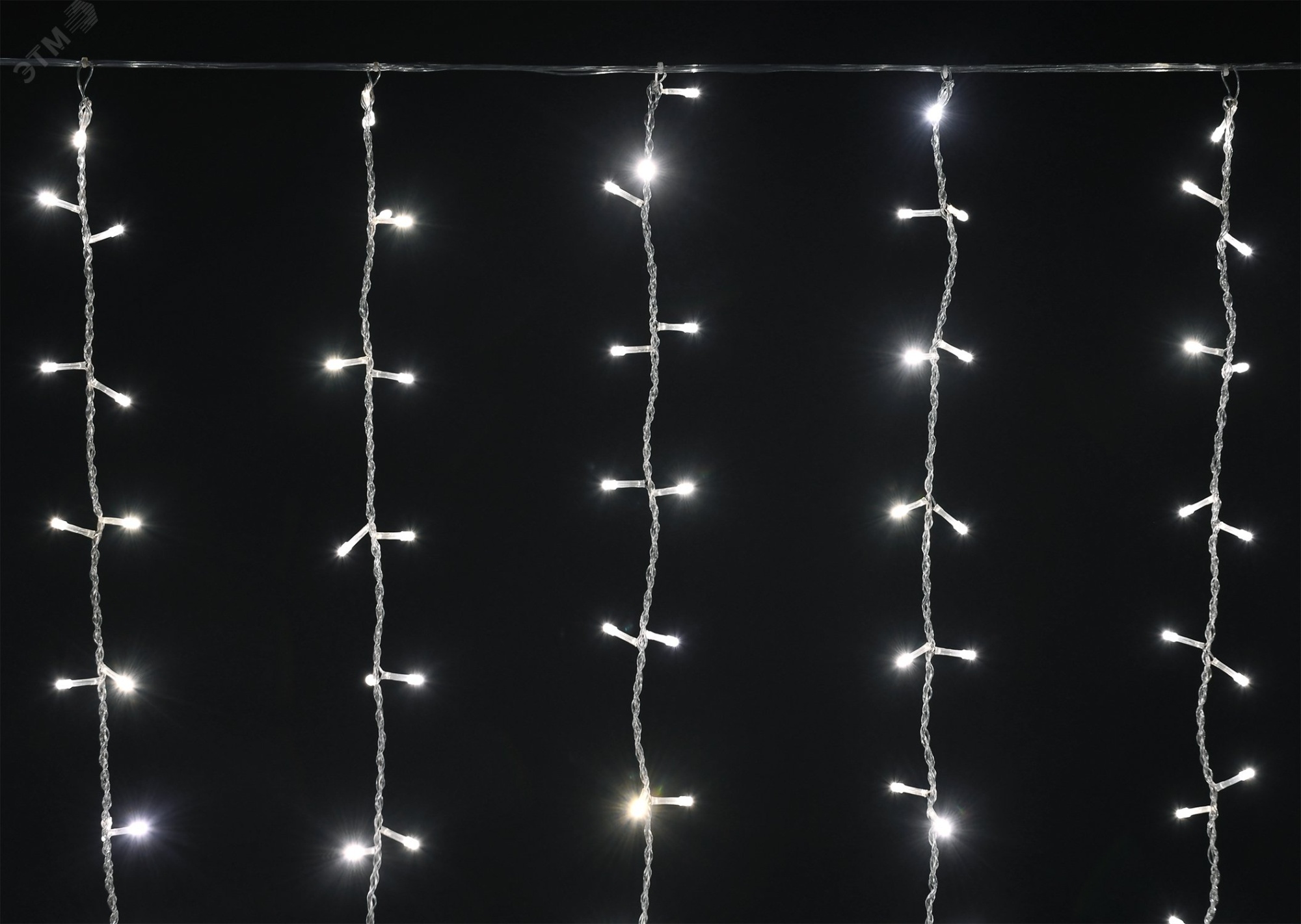 Гирлянда "Занавес" 1.5х1.5м 160LED тепл. бел. IP20 провод прозр. 230В транзит LGDB201-1-160-L1-T-S-20