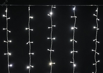 Гирлянда "Занавес" 1.5х1.5м 160LED тепл. бел. IP20 провод прозр. 230В транзит LGDB201-1-160-L1-T-S-20