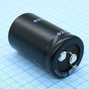 LZ250M471N400KKKYL0R - Конденсатор алюминиевый электролитический 250В  470мкФ ±20%, 25*40 P:10мм с защекивающими выводами 1630мА 2000ч -40…+105°С