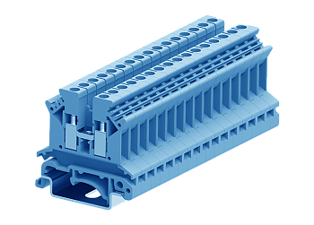 Проходная клемма 302902 - Проходная клемма, UK 2.5B, тип фиксации провода: винтовой, номинальное сечение: 2,5 мм кв., 24A, 800V, ширина: 6,1 мм, цвет: синий, тип монтажа: DIN 35
