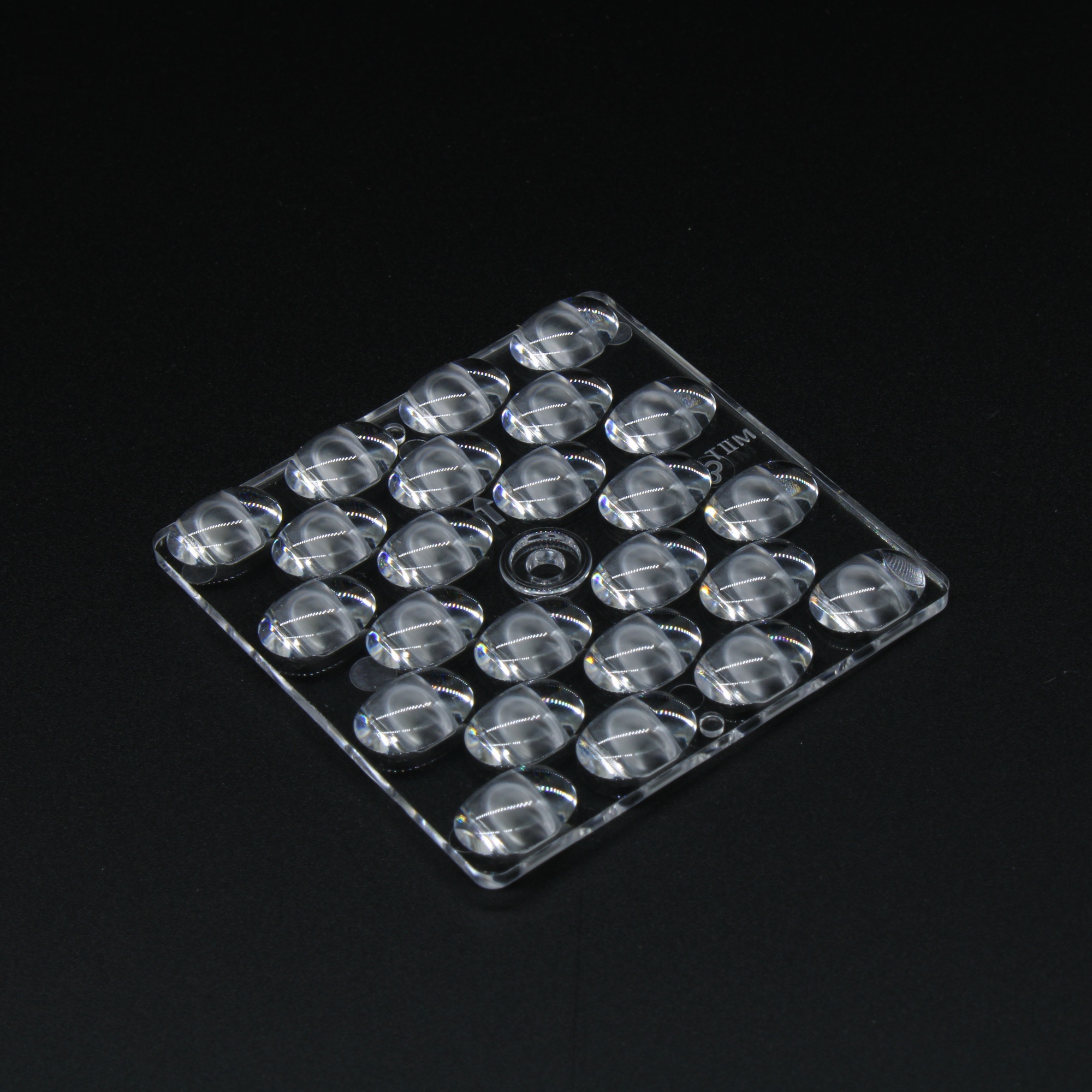 ALST50D24LEDT2M-E - Групповая квадратная линза на 24 светодиода 3030/2835 эфф=93%, диаграмма T2M-E, 50x50mm   H:4.37mm, PC