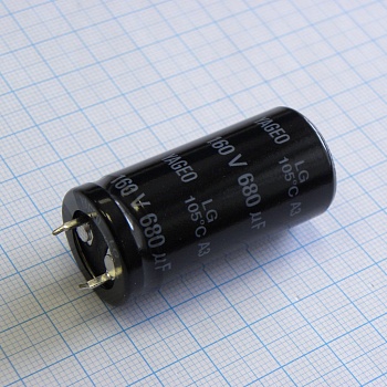 LG160M0680BPF-2245 - С защёлкиваемыми выводами 160V  680uF ±20%, стандартные, 2000часов, -20...+105°С