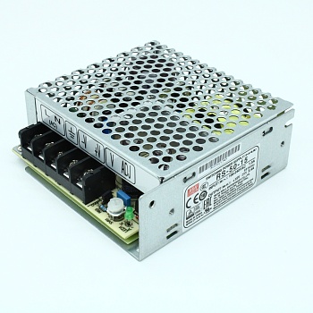 RS-50-15 - AC-DC, 50Вт, выход 15В/3.4A, рег. вых 13.5…16.5 В , вход 88…264В AC, 47…63Гц / 125…373 В DC,  изоляция 3000В AC, в кожухе 99х97х35мм, -20…+70°С